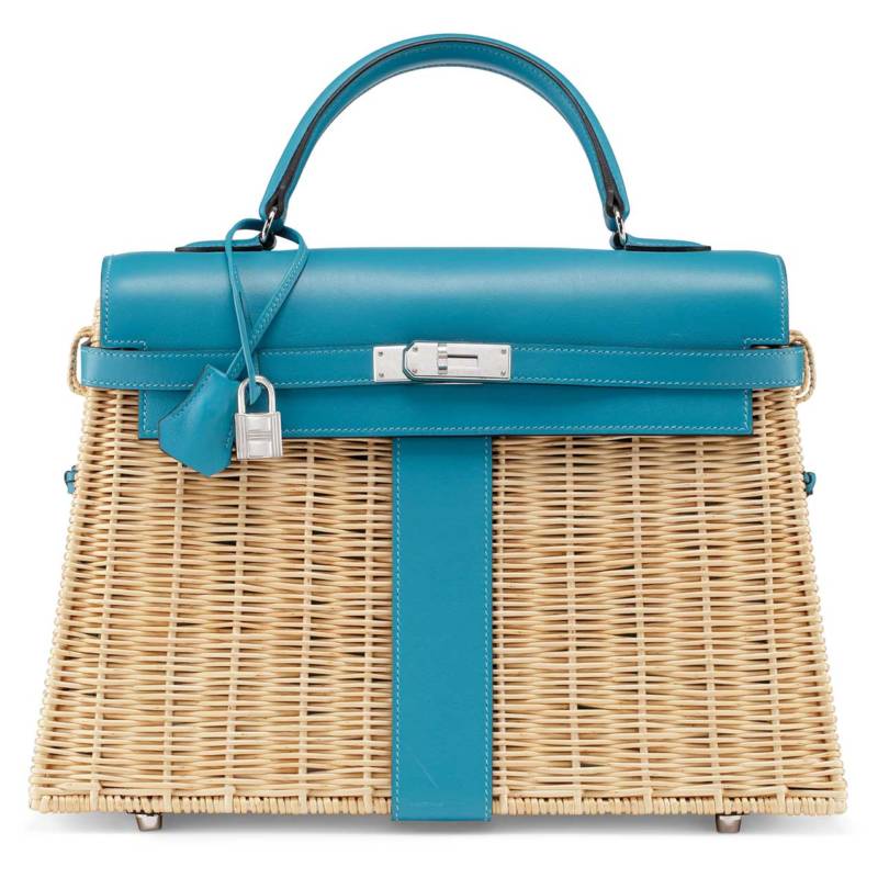 Women :: Hermès Mini Picnic Kelly Bleu Brume - The Real Luxury