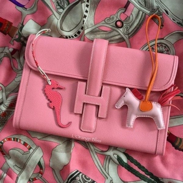 Garden party bag Hermes Pink Sakura Rodeo charm