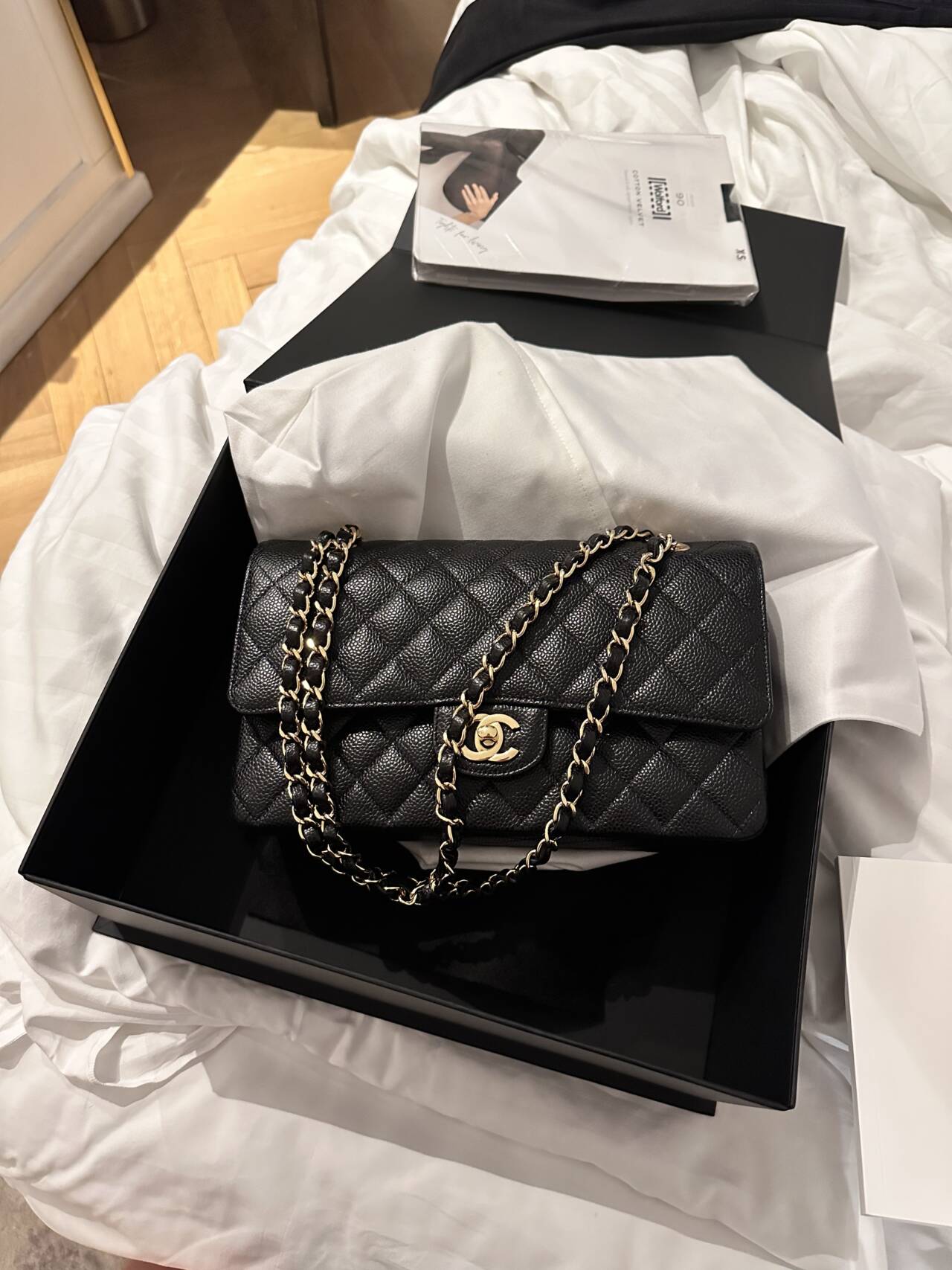 chanel black bag mini beige