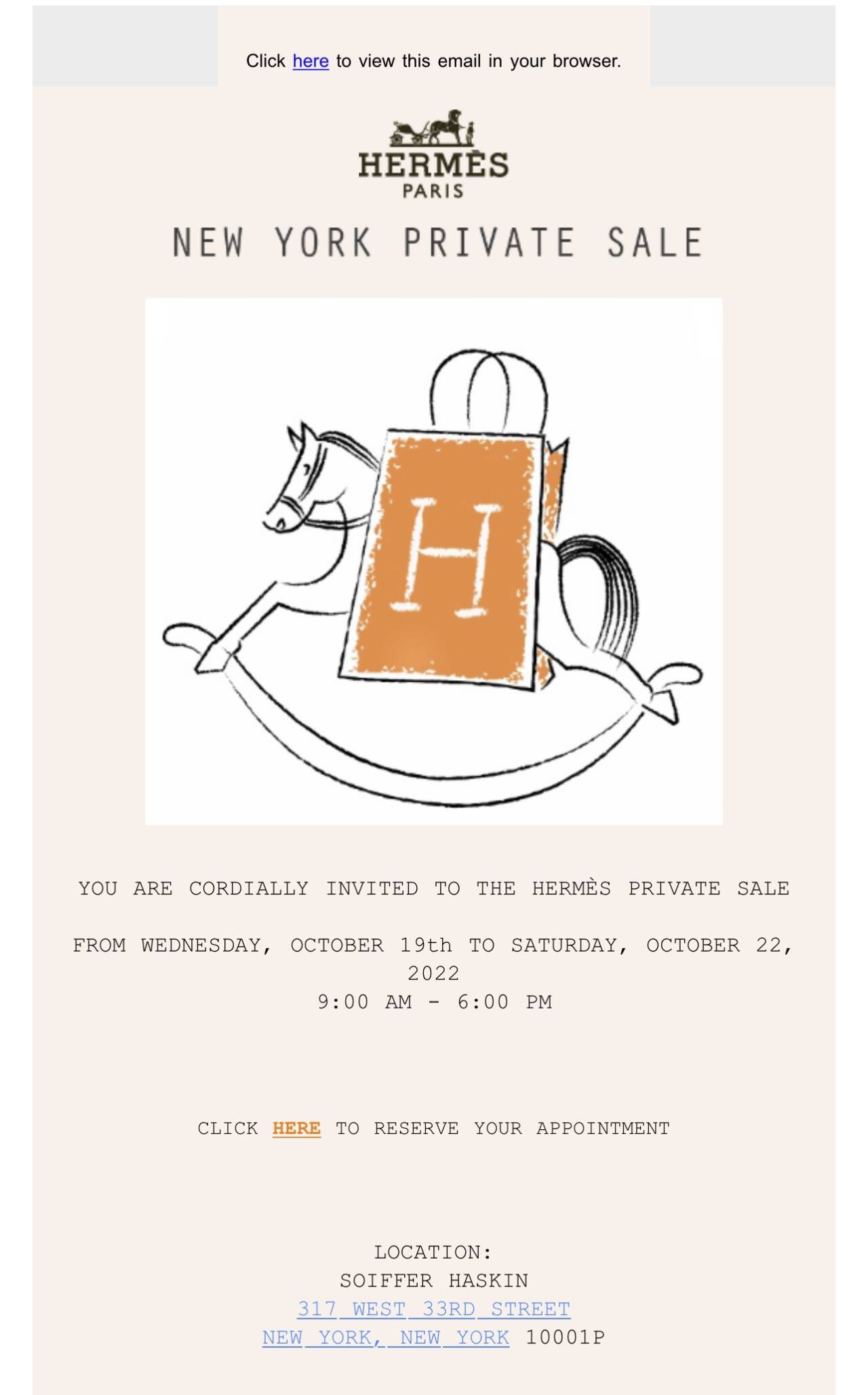 Hermes Accessories & Apparel New York Private Sample Sale