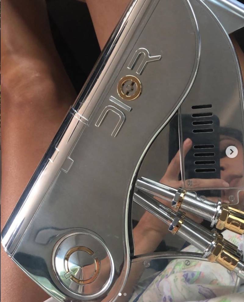 Kim Kardashian Carries Metallic Dior 