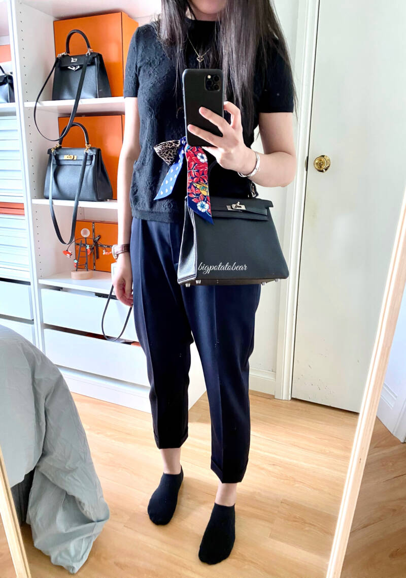 How to get the perfect crossbody strap length using Hermes new attache soie PurseBop