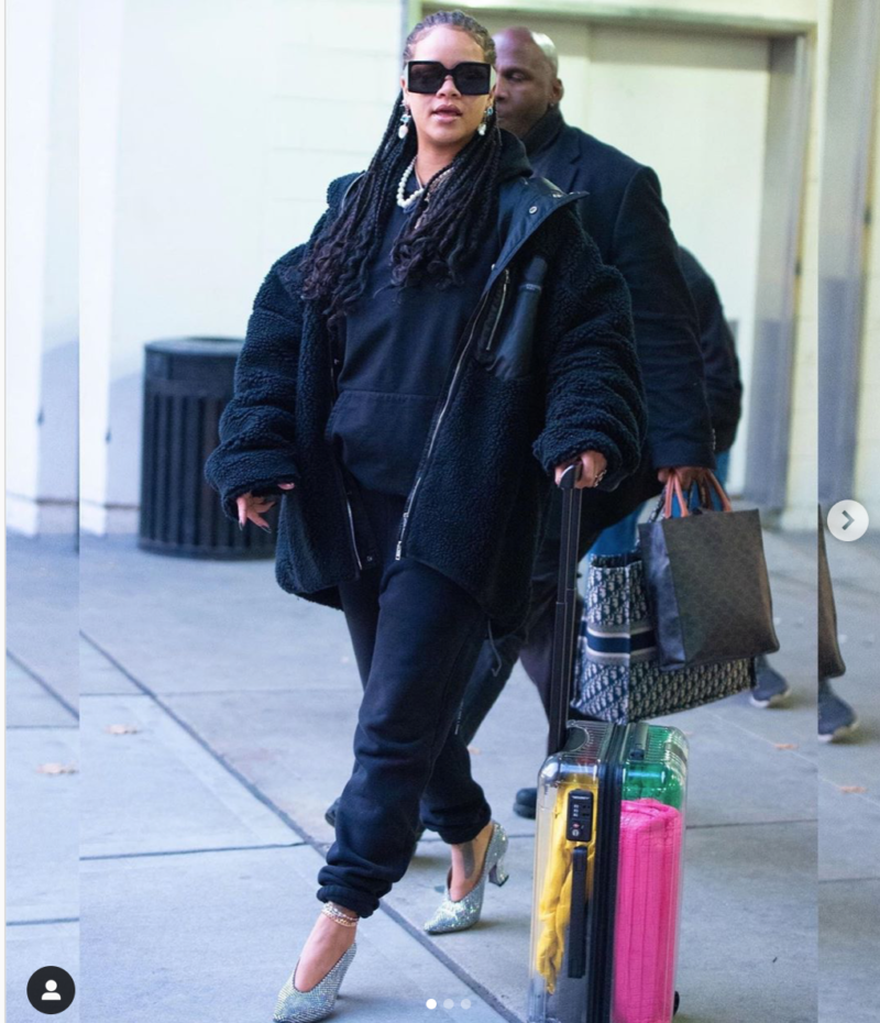 off white clear luggage