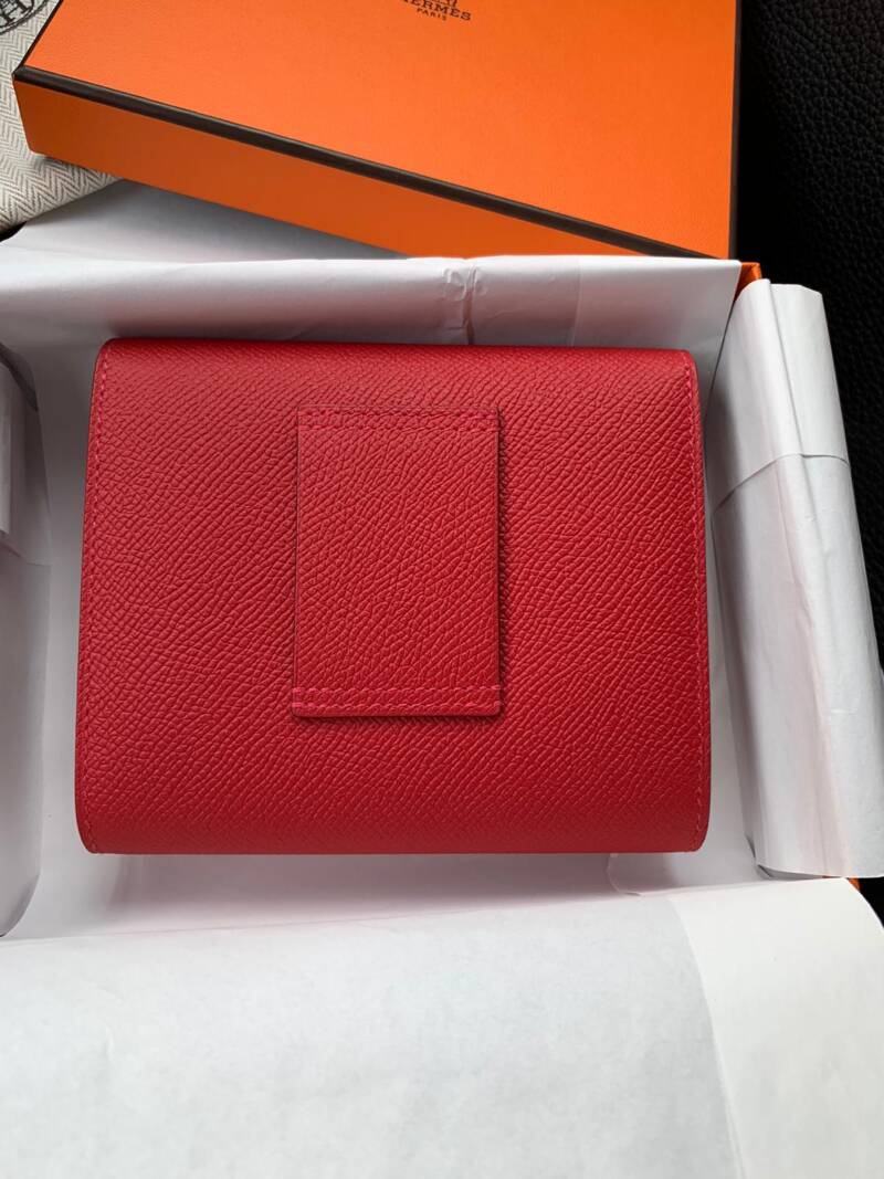 Hermes Rouge H Box Constance Compact Wallet