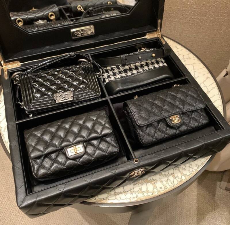 Chanel Success Story Black Lambskin Trunk Set of 4 Mini Bags