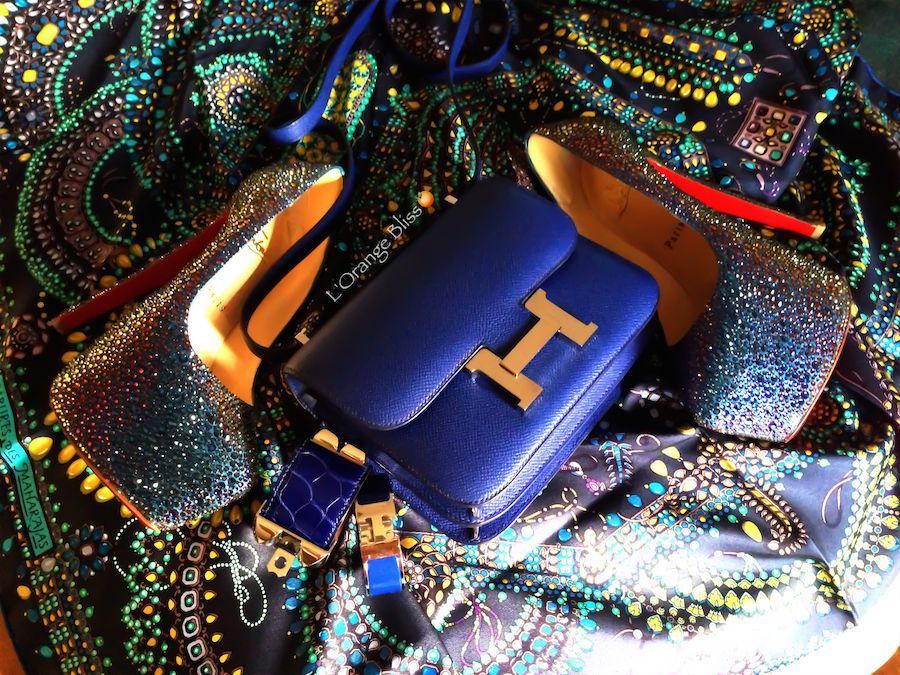 Hermes Pegase Rodeo PM Bag Charm Bleu de France/ Capucine/ Mauve Sylvestre