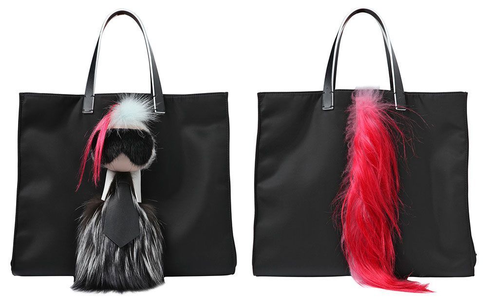 Fendi Karlito 2014 Large Limited Pink Mink Fox Fur Bag Charm Keyring