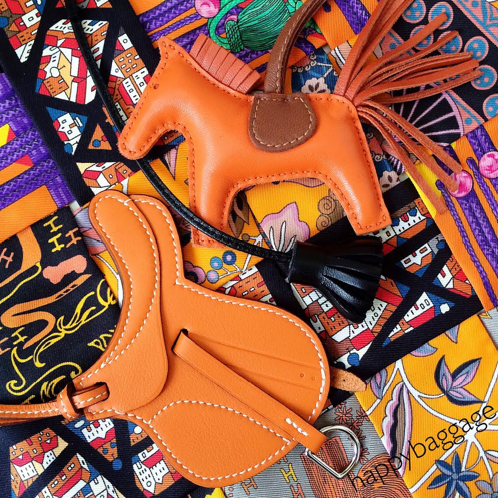 ENTIRE HERMES COLLECTION: BAG CHARMS  RODEO, KELLY TWILLY, ORANGE BAG CHARM  TO DRESS UP YOUR BIRKIN 