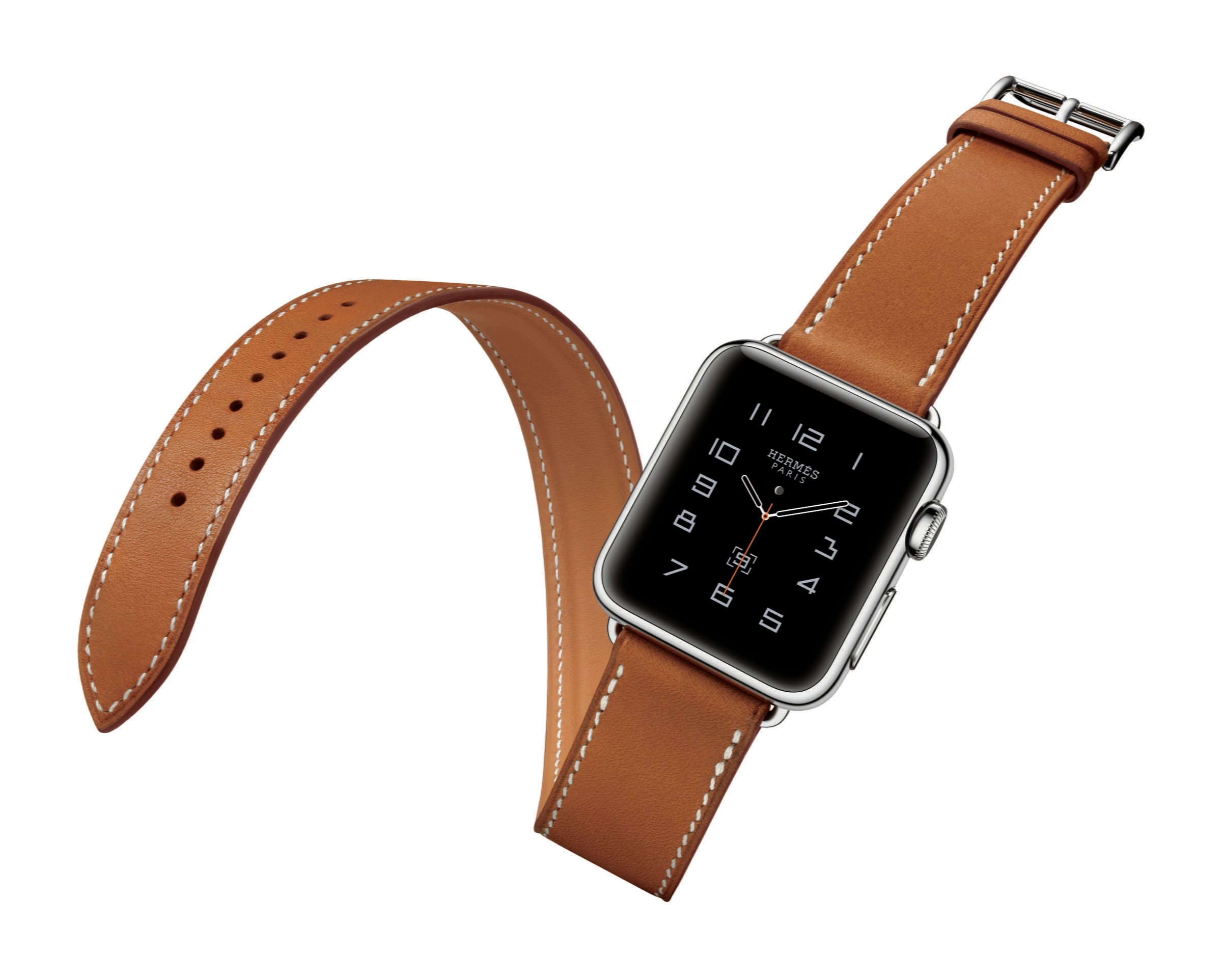 Apple Watch Hermès Stainless Steel Case with Fauve Barenia Leather