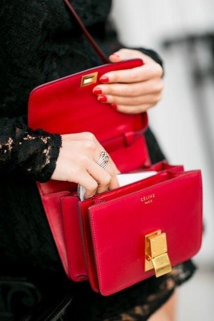 Authentic Celine Box Bag Red Medium Size unae.edu.py