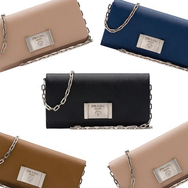 WOC Wonder: Prada Saffiano Lock Leather Wallet on Chain - PurseBop