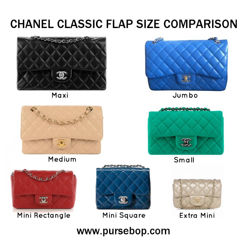 dimensions of chanel classic flap bag black