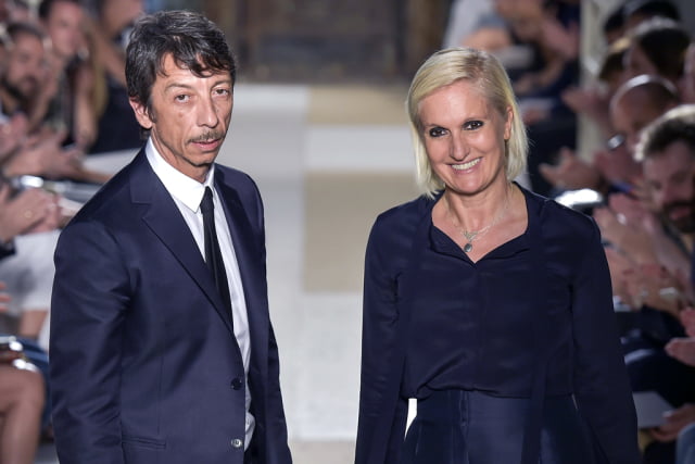 Mandatory Credit: Photo by Giovanni Giannoni/WWD/REX/Shutterstock (5735839u) Pierpaolo Piccioli and Maria Grazia Chiuri on the catwalk Valentino show, Runway, Paris Men's Fashion Week, Spring Summer 2017, France - 22 Jun 2016