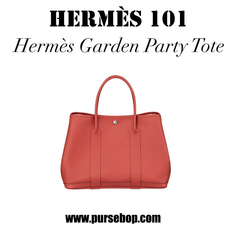 HERMES Negonda Leather Red Garden Party 30 Tote Bag