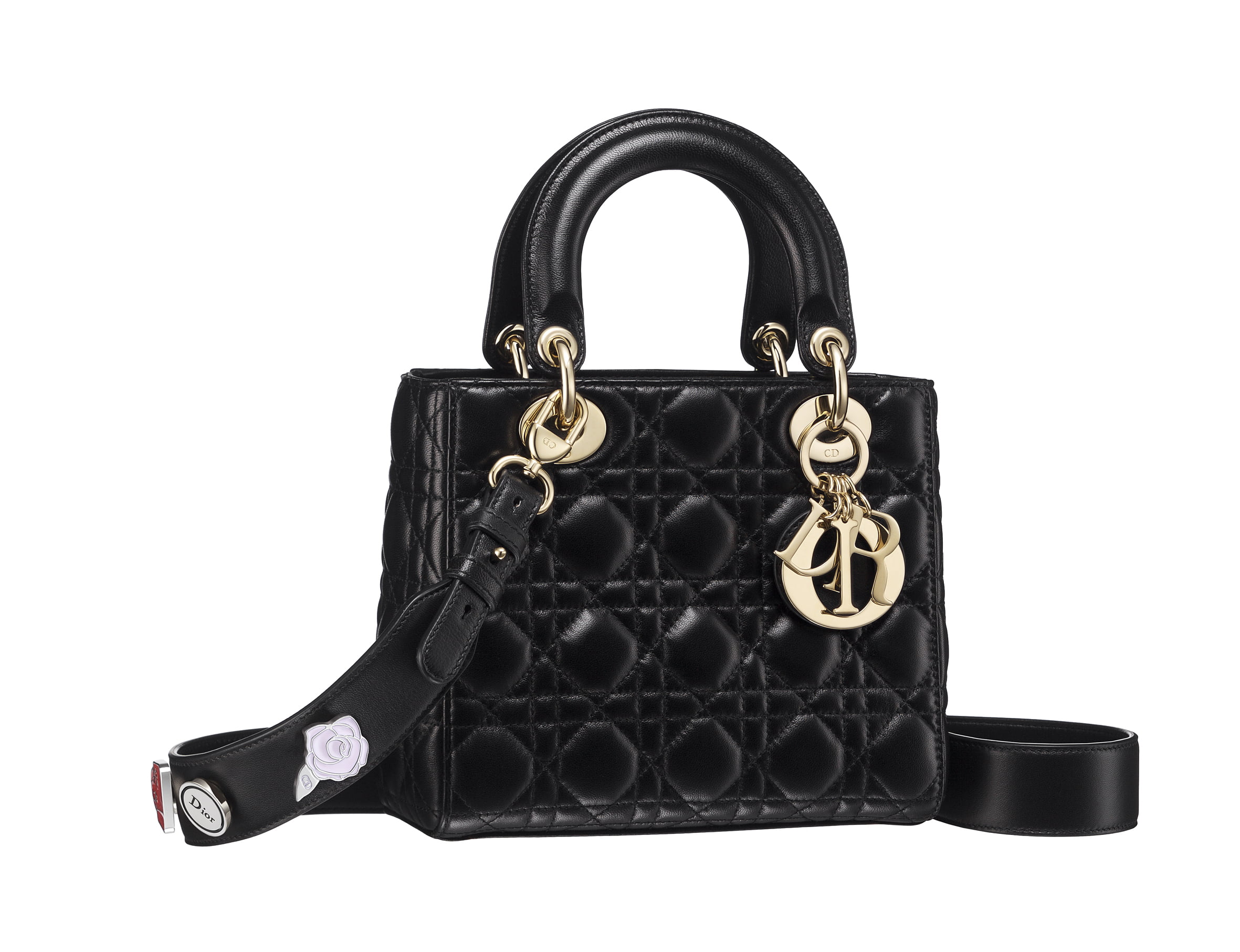Lady Dior Small Pins - Black w Gold