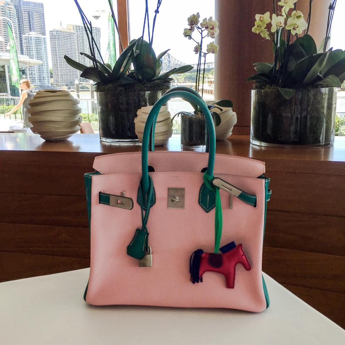 Hermès Special Order Horseshoe 35cm 5P Bubblegum & Rose Tyrien