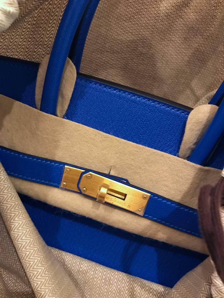 Hermes Kelly 20 Mini Sellier Bag Blue Hydra Chevre Leather Gold