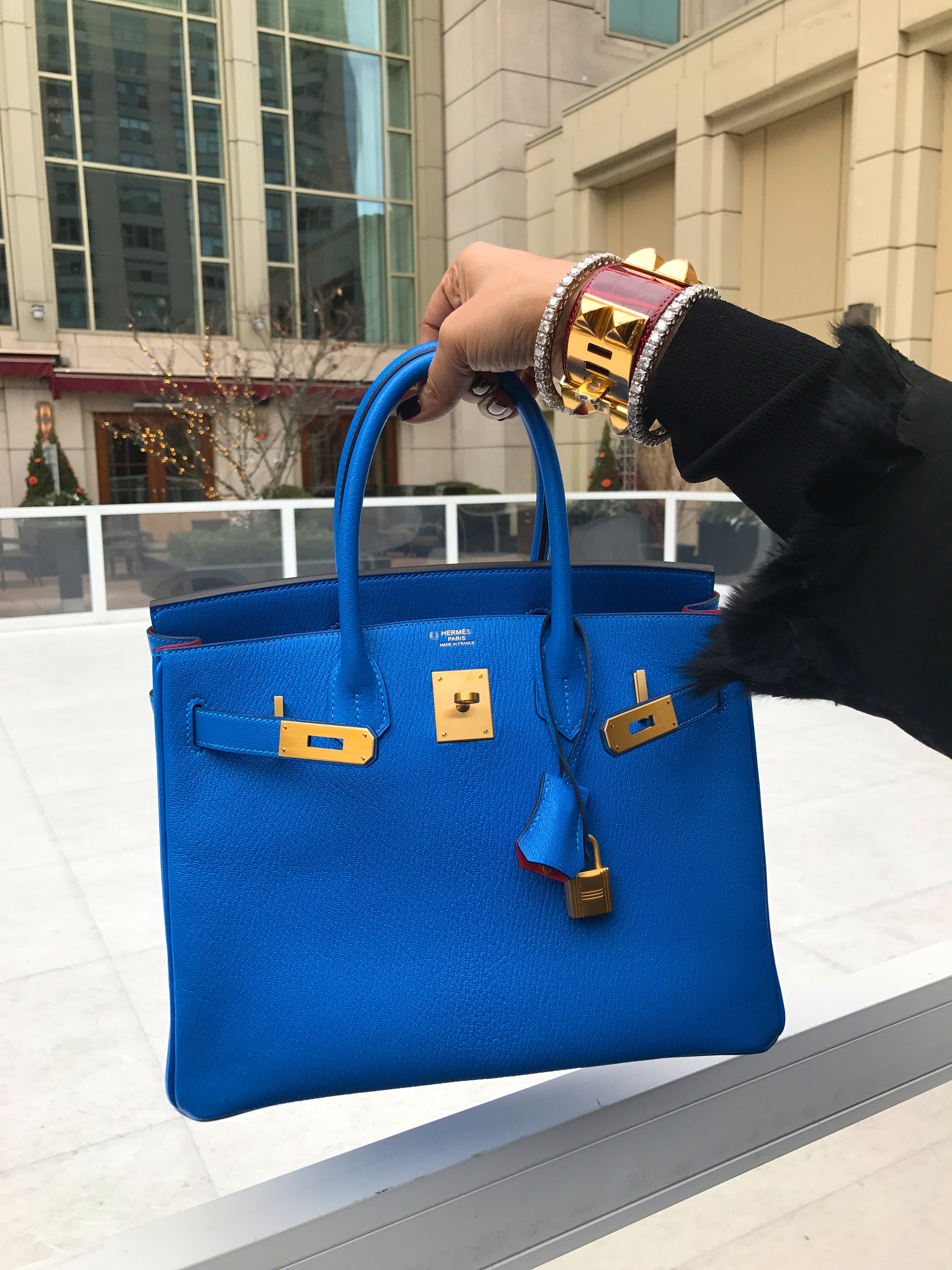 Hermes blue bag deals