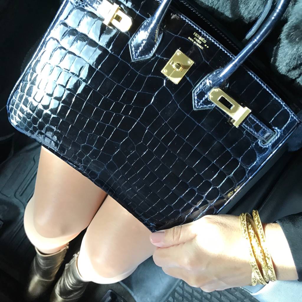 dark blue crocodile birkin