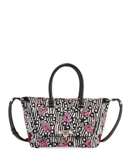 demilune small sequined tote