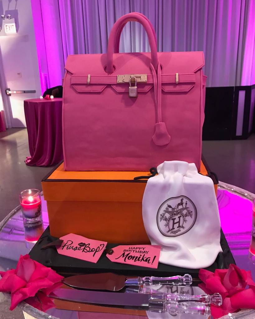 In keeping with one of my favorite self-created birthday traditions—what I humbly call #pursebopsbirthdaybirkin—this year I was presented with a customary Birkin bag. But even more, my cake was about as close as one could possibly get to an edible Birkin 35 in bubblegum pink!