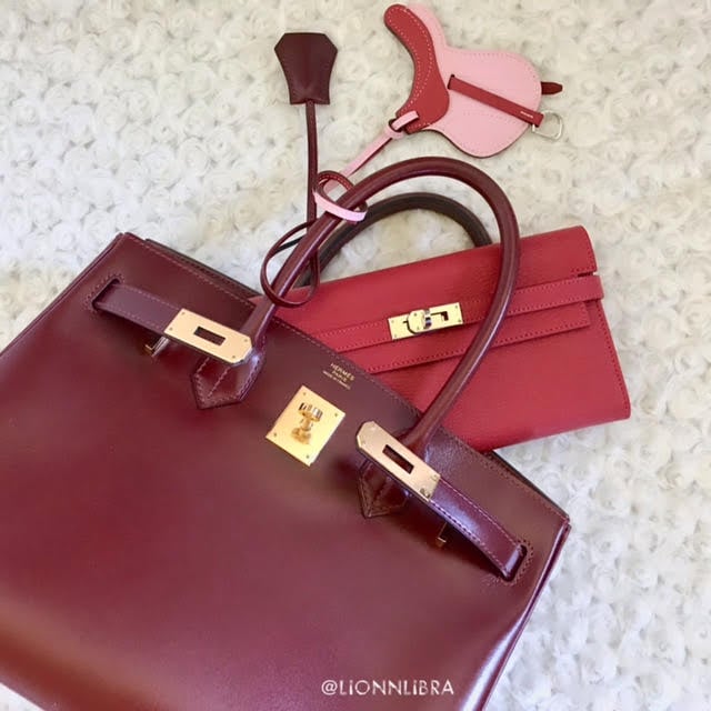 Hermes Rouge H Box Calf Vintage Constance 23