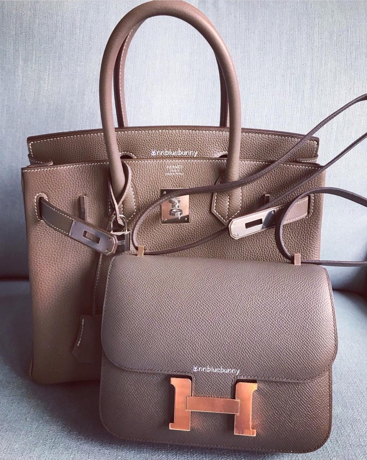 Hermes Color Comparison  Etoupe vs. Etain 