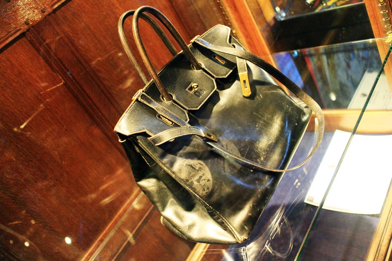 The first Birkin Bag, on display at Liberty London. Photo courtesy: Style Bubble