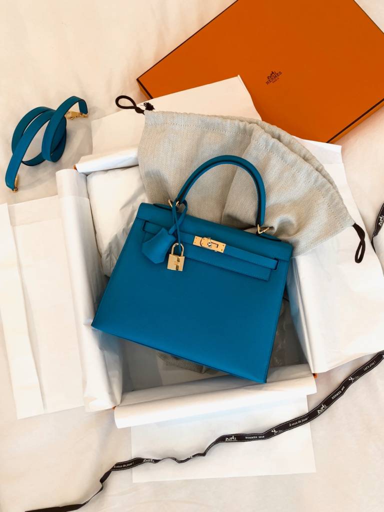 Hermes Kelly Sellier Blue Zanzibar