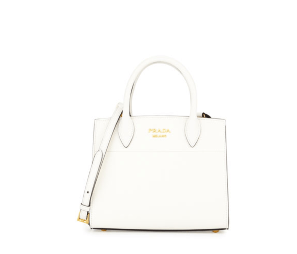 Prada saffiano small tote luxury handbag white