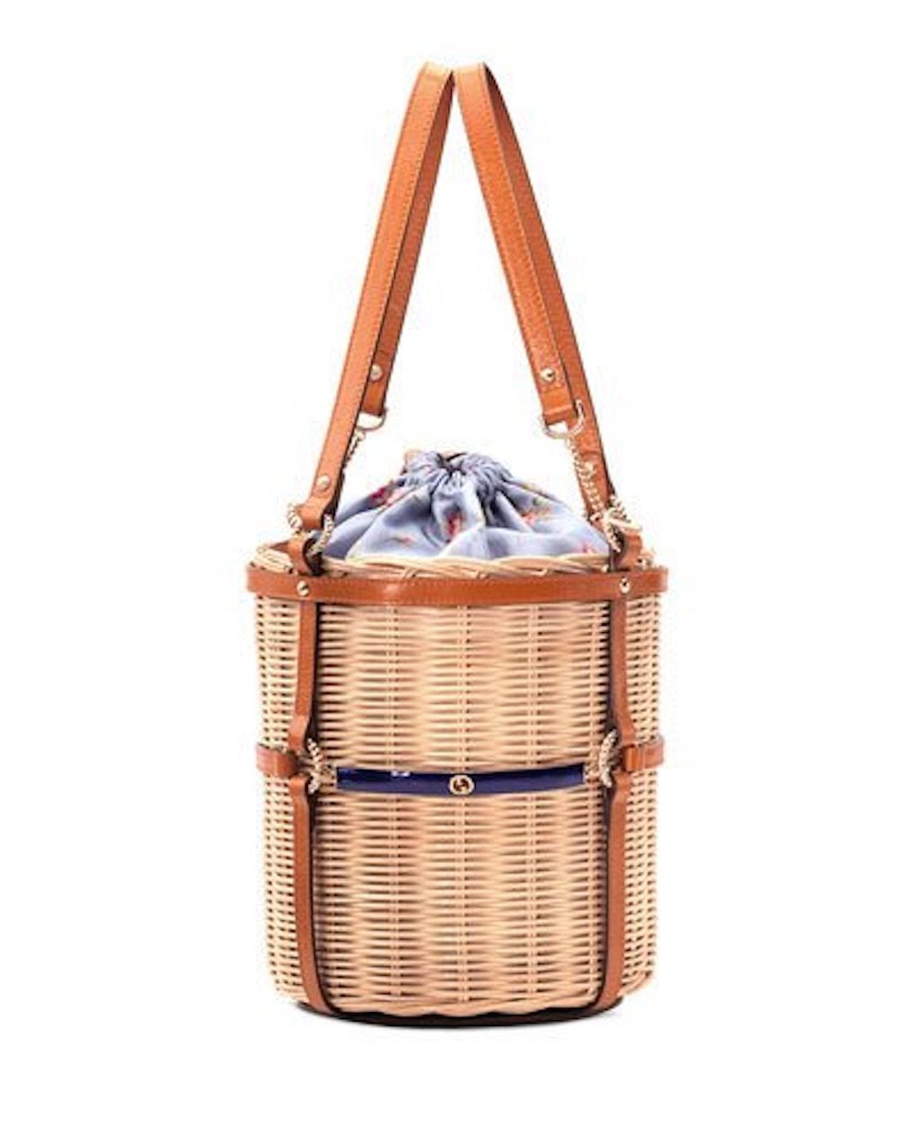 Round Wicker Basket Bucket Bag Straw Purse Jane Birkin Bag 