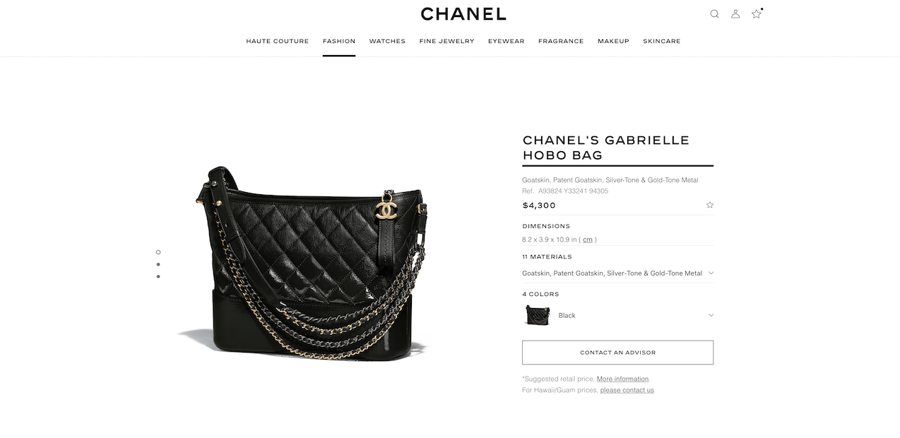 price chanel gabrielle bag