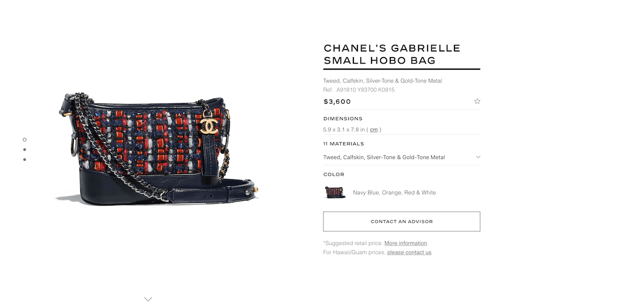 Chanel Gabrielle Hobo Bag Gabrielle Medium Black/Orange in Calfskin/Tweed  with Gold-tone/Silver-tone - US