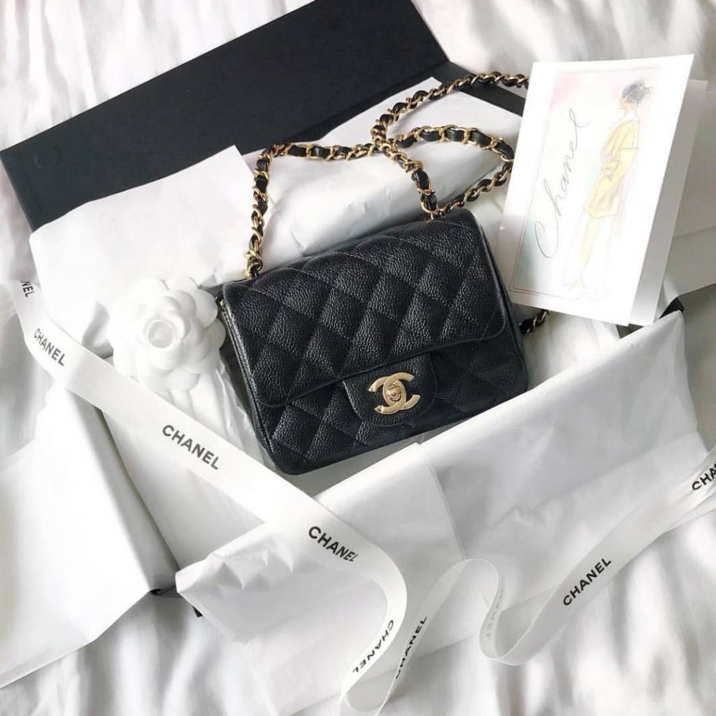 Chanel Logo Chain Strap Flap Bag Quilted Lambskin Medium at 1stDibs