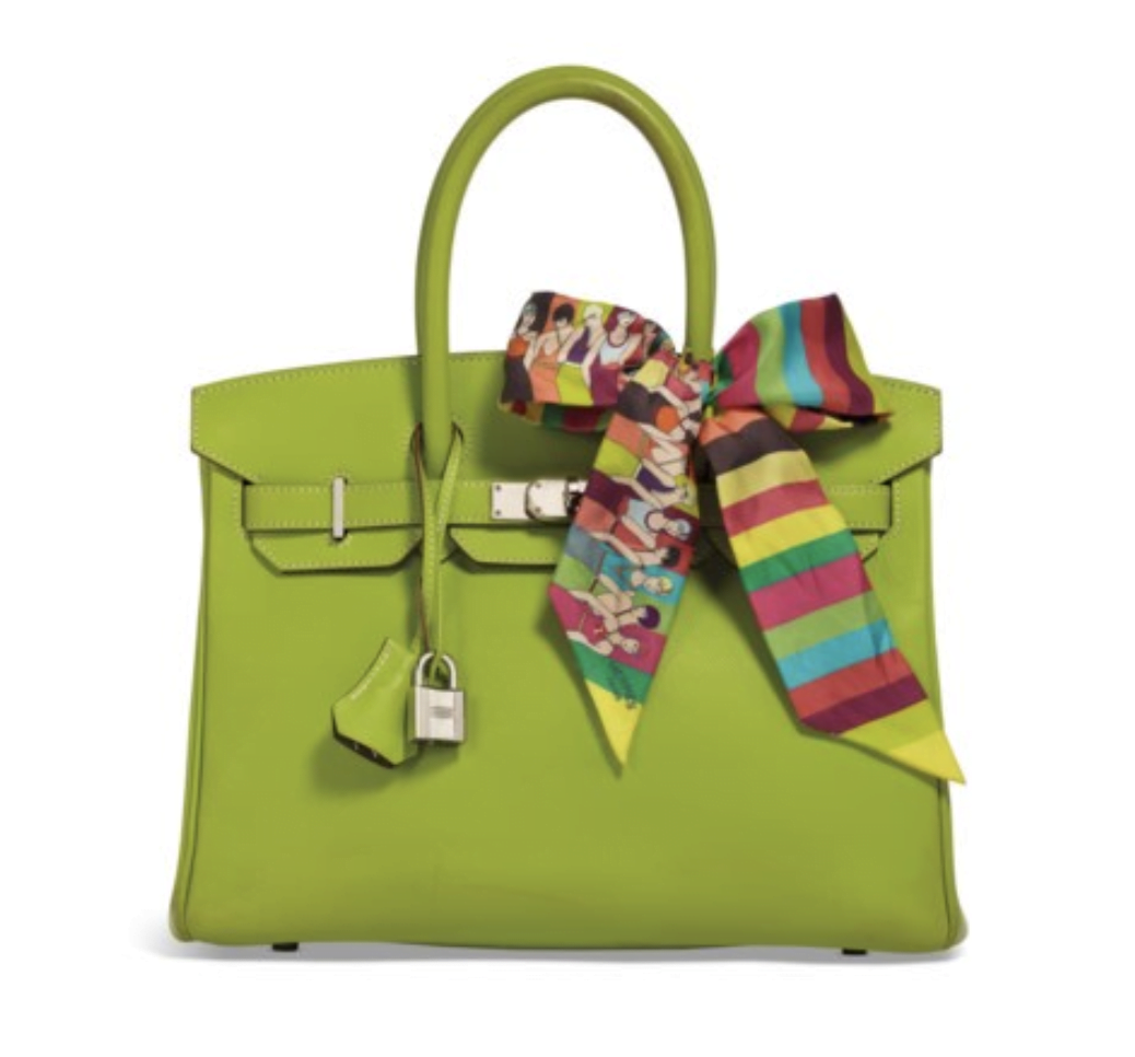 Hermes Birkin Bag 25cm Lime / Kiwi Chevre Palladium Hardware