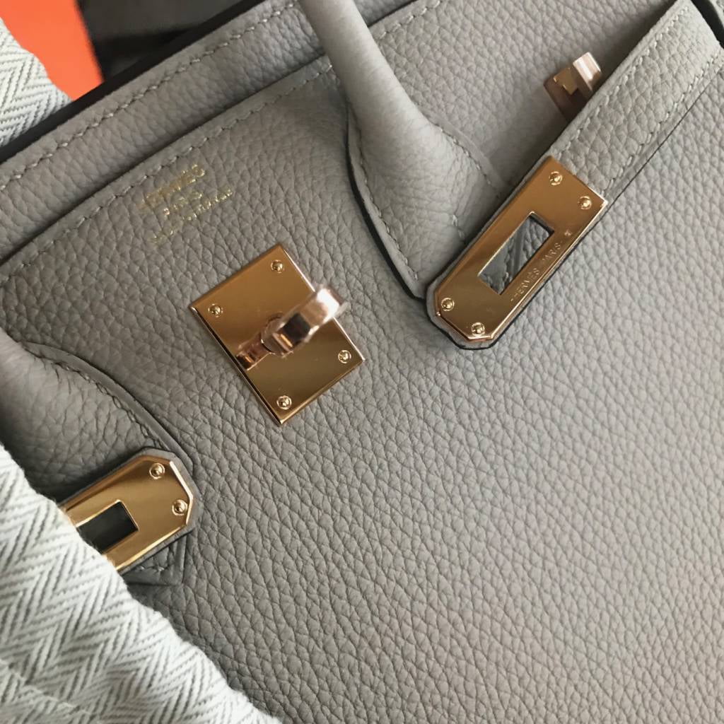 Hermes Reveal: Gris Tourterelle Mini Birkin with Rose Gold