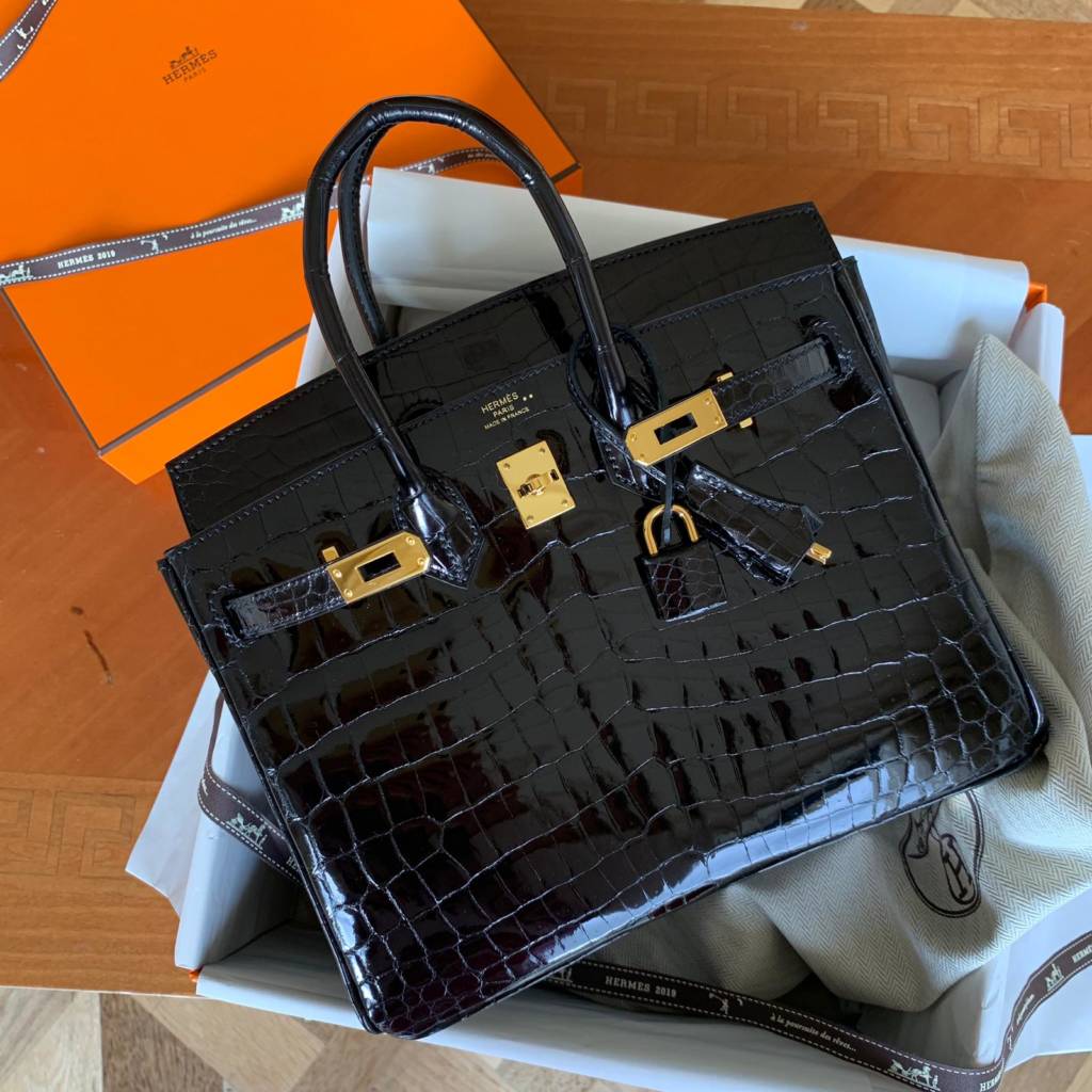 Hermes Dream Bag Unboxing  Mini Kelly 2 Shiny Crocodile in Black