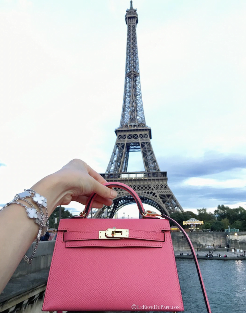 HERMES Epsom Mini Kelly Sellier 20 5P Pink 867830