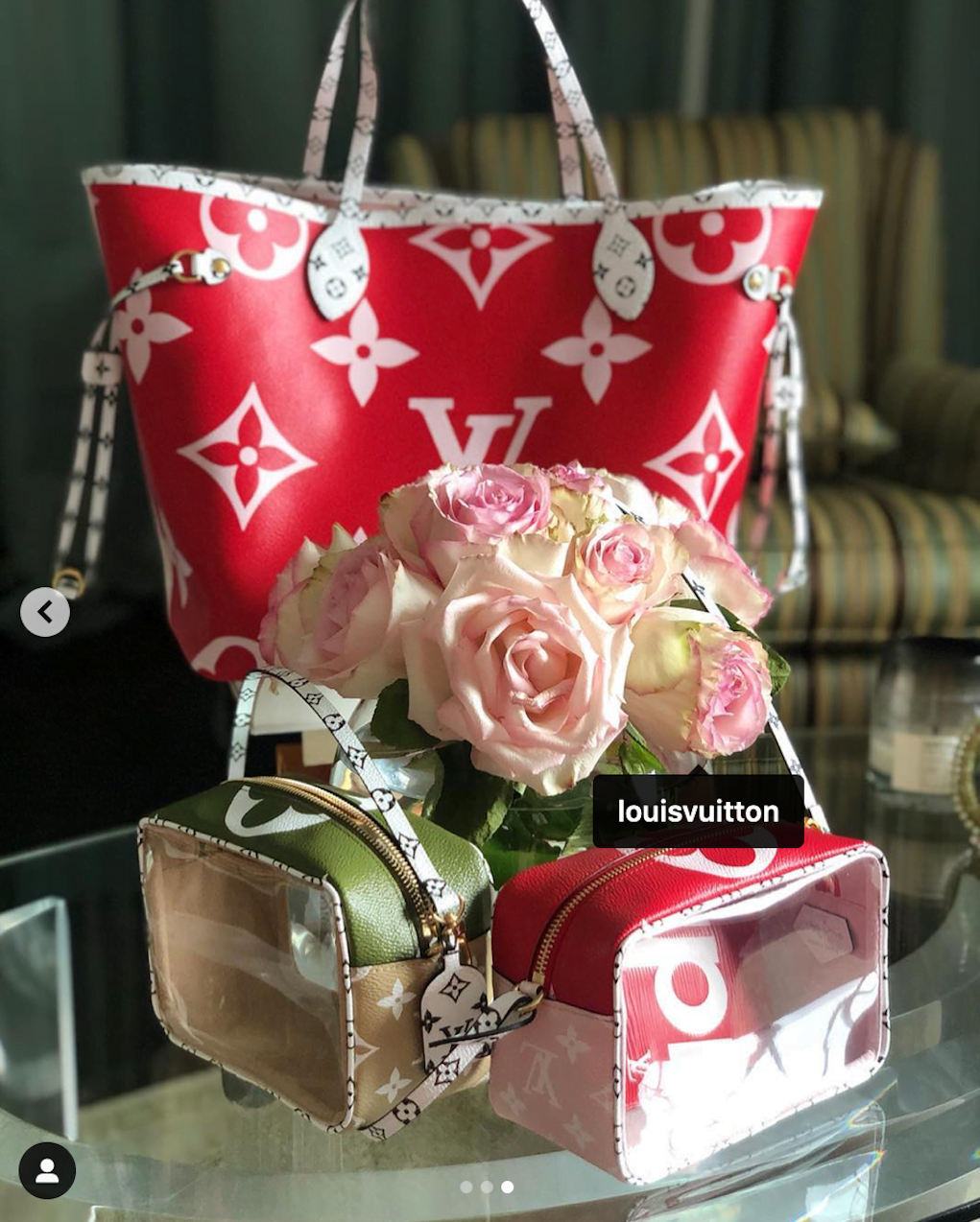 LOUIS VUITTON AUTHENTIC NEW BUMBAG Monogram Giant Red Flower Pink