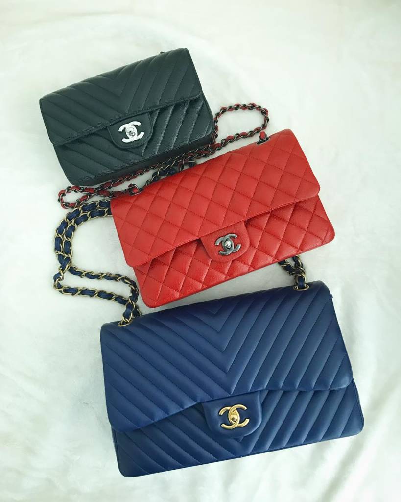 Chanel Classic Mini Rectangular Single Flap, Red Tweed with Silver