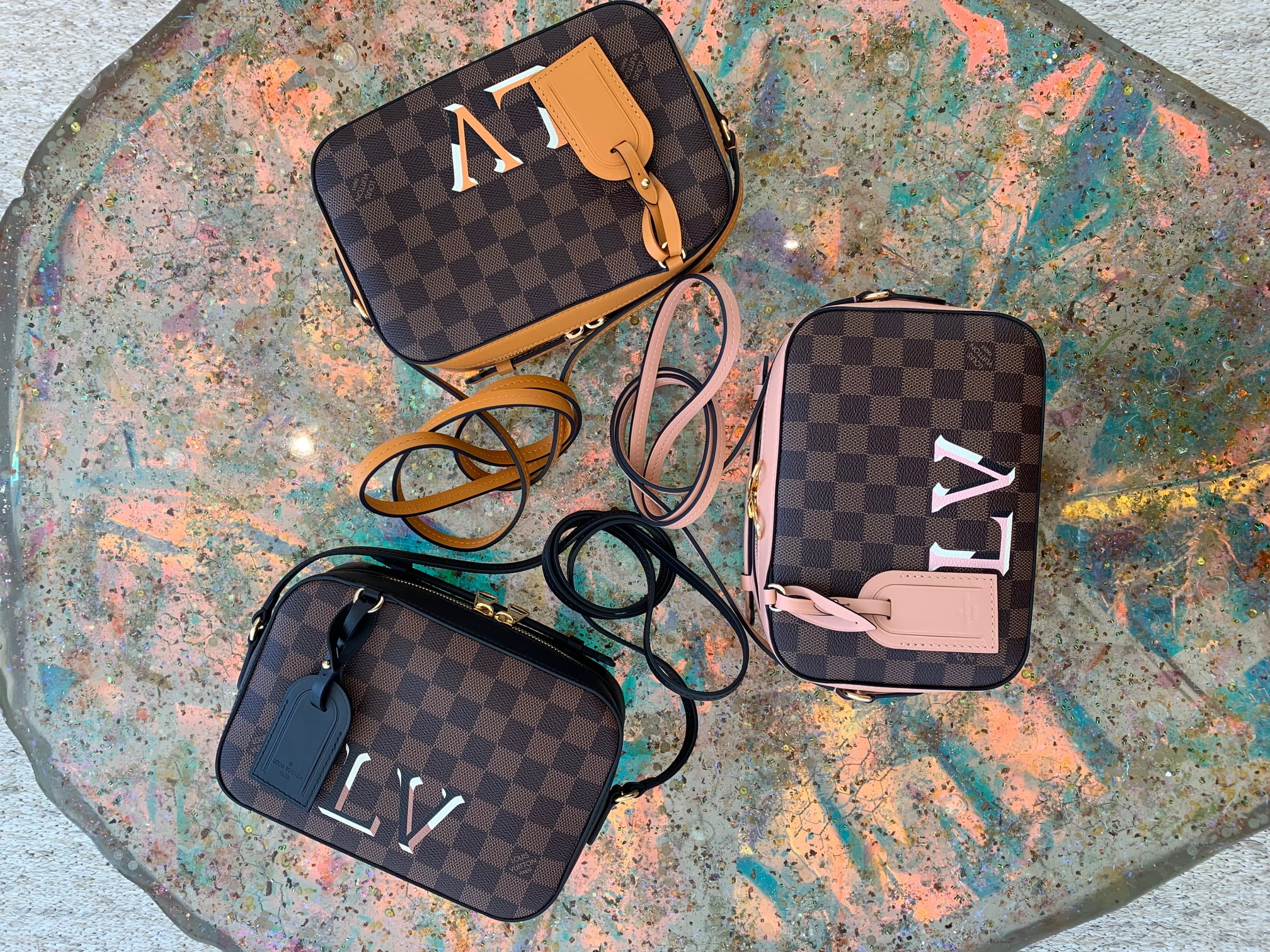 Louis Vuitton Brown Damier Ebene Coated Canvas And Pink Leather Santa  Monica Camera Bag Gold Hardware, 2019 Available For Immediate Sale At  Sotheby's