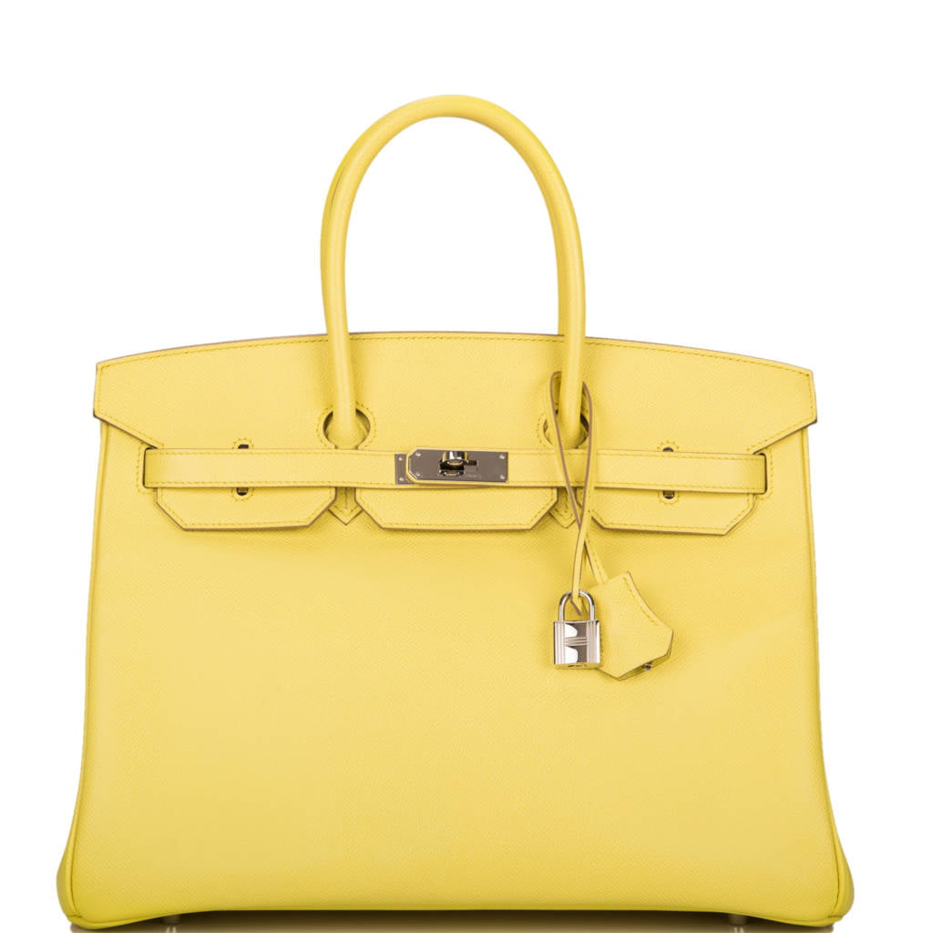 A CANDY COLLECTION KIWI & LICHEN EPSOM LEATHER BIRKIN 35 WITH PALLADIUM  HARDWARE