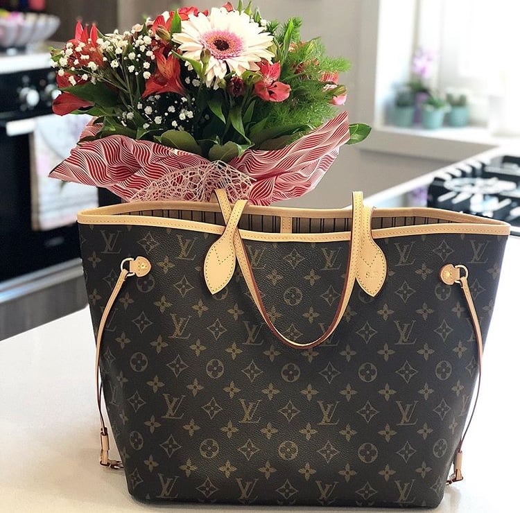 LOUIS VUITTON WILD AT HEART NEVERFULL MM BLACK GIANT FLOWER MONOGRAM BAG