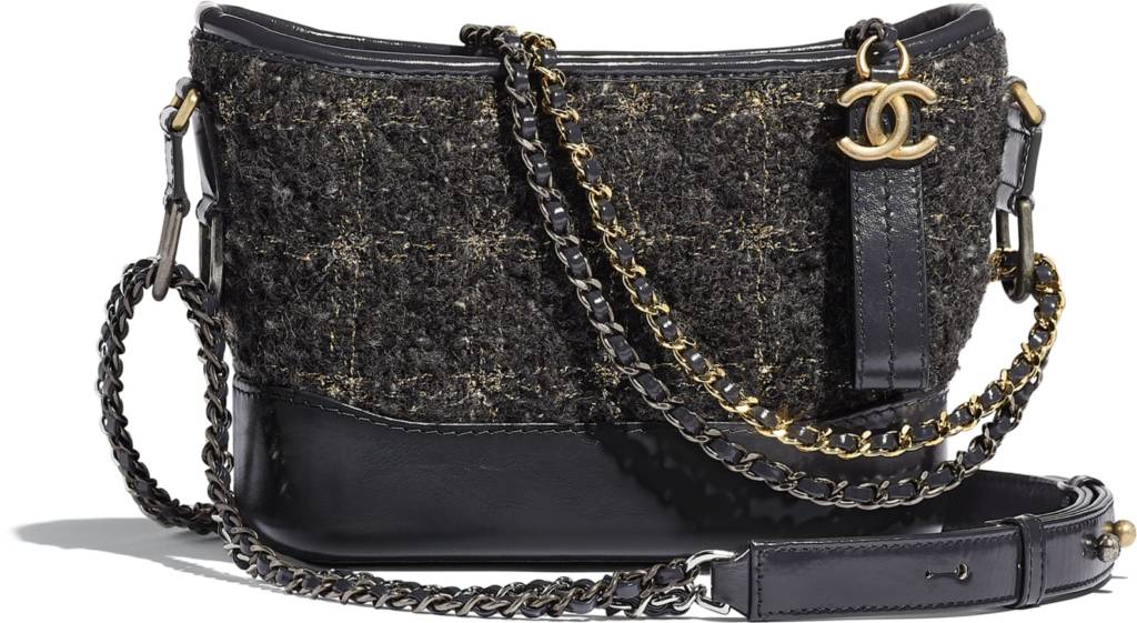 Chanel Gabrielle Small Hobo Tweed calf leather Bag Pink Pony-style