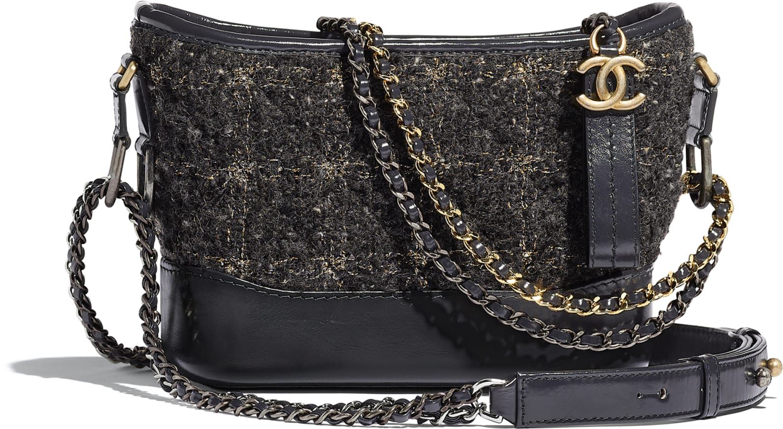 chanel gabrielle tweed hobo bag