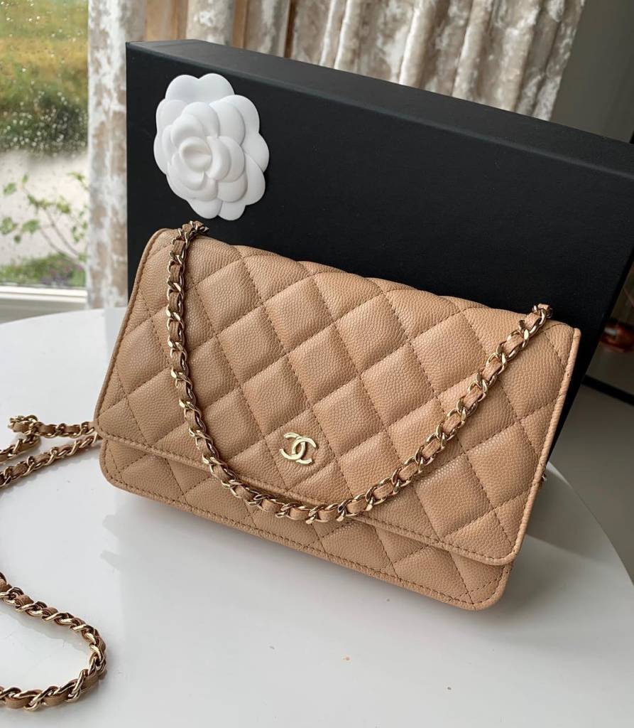 wallet on chain chanel black bag