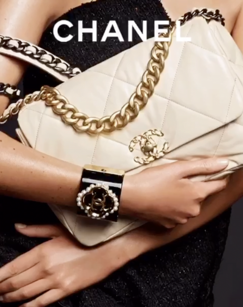 CHANEL 19 Large Lambskin Leather Shoulder Bag Nude - 10% OFF