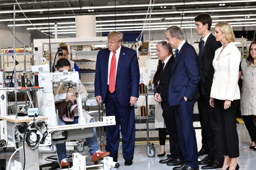 Louis Vuitton welcomed Trump to the opening of its new factory