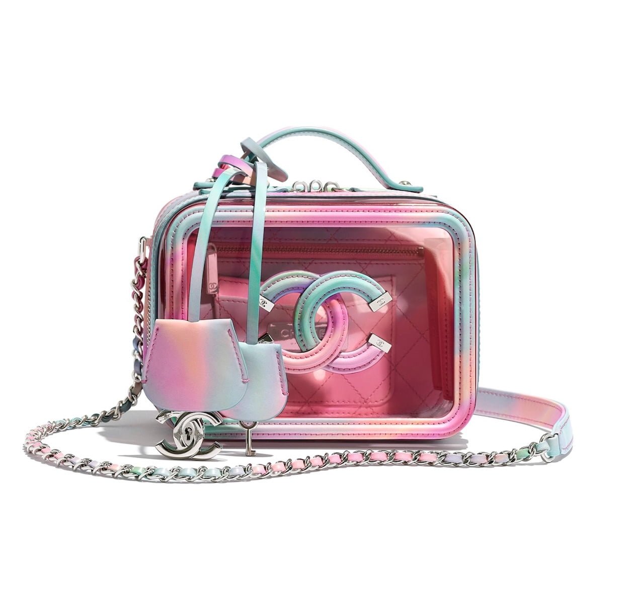 CHANEL iridescent purple WATER BOX SMALL Shoulder Bag Mermaid PVC at 1stDibs