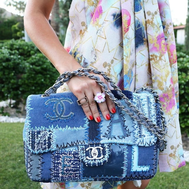 denim flap bag